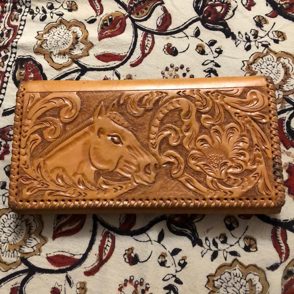 Vintage carved boho cowboy wallet